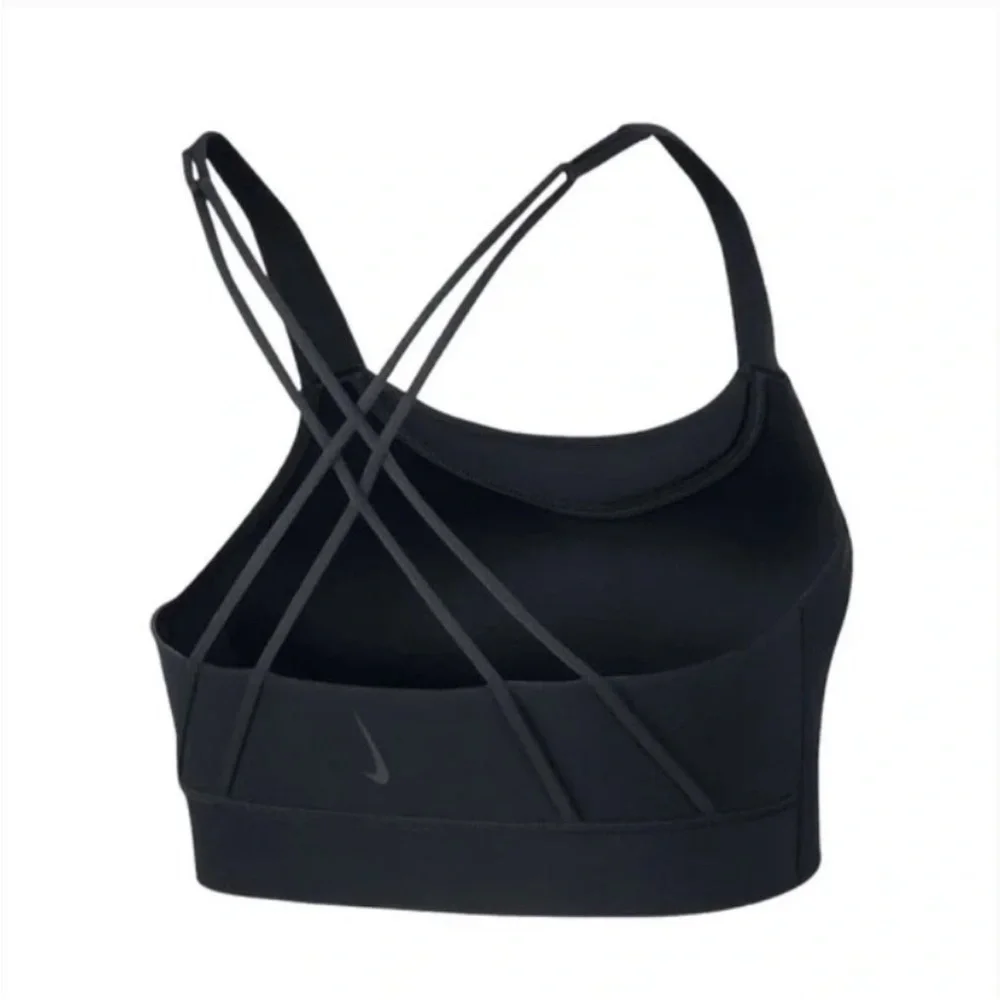 Nike Swoosh Luxe strappy back padded sports bra Size Small Black - Picture 2 of 4